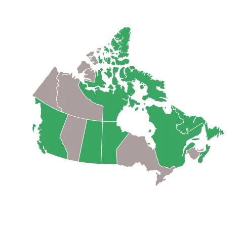 Map of Canadian provinces Map of the canadian provinces, with colour coding to indicate clawbacks of the CDB